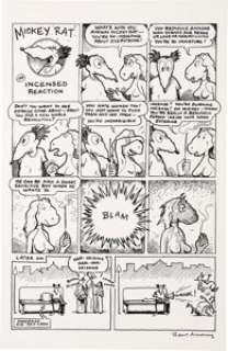 Robert Armstrong Mickey Rat #2 "Incensed Reaction" Panel Page Original Art (Kitchen Sink, 1972). -