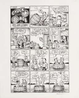 Robert Crumb Yellow Dog Comics #13/14 "Chuck and Bob in Ups and Downs" Page 1 Original Art (Print -