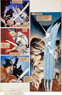 Frank Miller, Joe Rubinstein, and Steve Oliff Wolverine #2 Hand-Painted Page 6 Original Art (Marvel, 1982). -