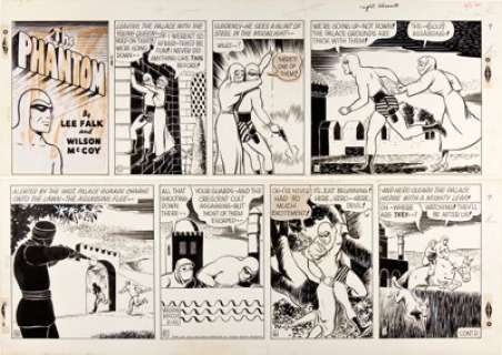 Wilson McCoy The Phantom Sunday Comic Strip Original Art dated 5-22-55 (King Features Syndicate, 1955). -