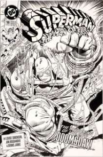 Jon Bogdanove and Dennis Janke Superman The Man of Steel #18 First Appearance of Doomsday/Death of Superman - | Heritage