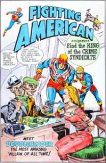 Joe Simon Fighting American Comics #2 "Find the King of the Crime Syndicate" Splash Page 1 Re-Creation -