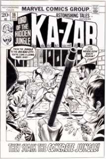 Gil Kane and Bill Everett Astonishing Tales #15 Ka-Zar Cover Original Art (Marvel, 1973). While pledged to watch over -