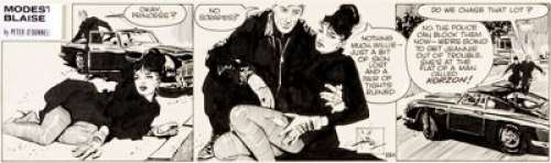 Jim Holdaway Modesty Blaise Daily Comic Strip #554 Original Art (London Times Mirror, 1965). The "Mind of -