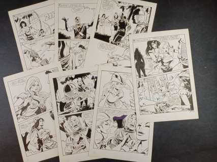 Studioriga (Morricone - Savi) | Lucifera n. 28 - 7x Tavole Originali Consecutive "La Violenza con Piacere" - Page volante - Exemplaire unique - (1973) | Catawiki