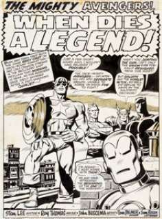 John Buscema and Tom Palmer The Avengers #81 Splash Page 1 Original Art (Marvel, 1970). No artist could -