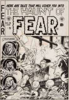 Graham Ingels Haunt of Fear #19 Cover Original Art (EC, 1953). They say "two heads are better than -