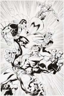 Mark Bagley and Art Thibert Defenders: From the Marvel Vault Splash Page 1 Original Art (Marvel, 2011). The - | Heritage