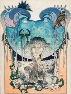 Michael Kaluta Stealer of Souls Painting Original Art (1988). Original ink and watercolor painting by a - | Heritage