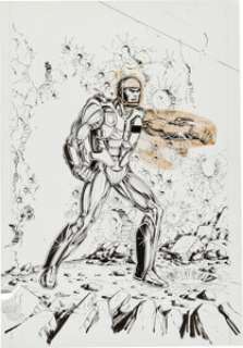 Bob Layton X-O Manowar #1 Cover Original Art (Valiant, 1992). The man most associated with Iron Man‘s armor -