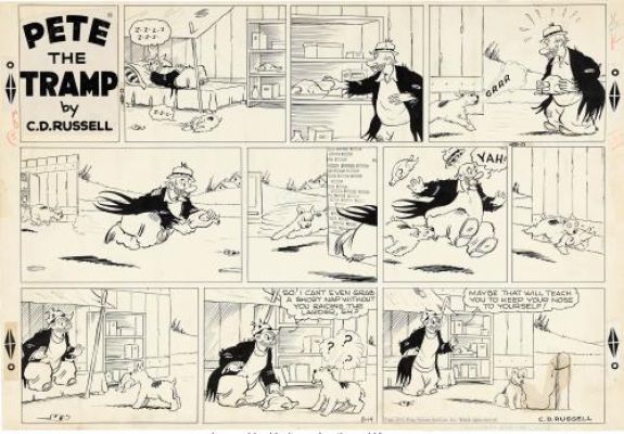 Clarence D. Russell | Pete the Tramp, Sundau strip 14 Août 1955 | Galerie 9ème Art