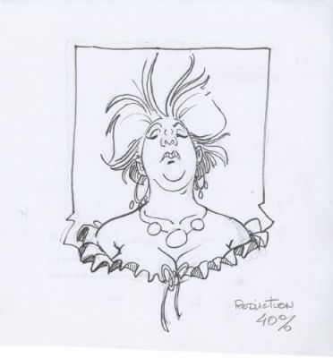 Régis Loisel | Illustration pour tampon, Yvette | Galerie 9ème Art