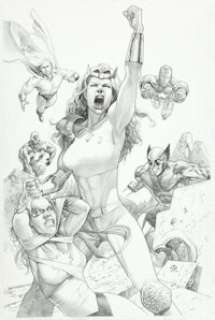 Stephane Roux All New Savage She-Hulk #4 Cover Original Art (Marvel, 2009). Blasting back from an -