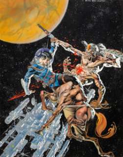 Bernie Wrightson Apparitions "Free-Fall" Portfolio Plate Painting Original Art (Sal Q. Productions - | Heritage