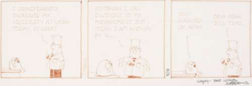 Scott Adams Dilbert Daily Comic Strip Original Art dated 8-18-95 (United Feature Syndicate, 1995). Dilbert‘s -