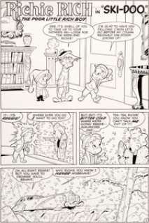 Little Dot #9 Complete 5-Page Richie Rich Story Original Art (Harvey, 1955). An early Richie appearance, -
