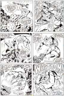 Sal Buscema and Don Heck Marvel Two-In-One #19 Thing and Tigra Original Art (Marvel, 1976). One is a pile of -