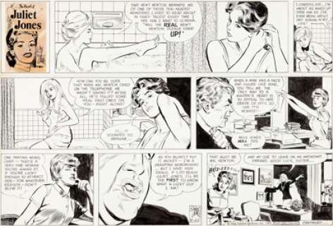 Stan Drake Heart of Juliet Jones Sunday Comic Strip Original Art dated 11-23-69 (King Features Syndicate, -