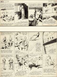 Alex Raymond Flash Gordon and  Jungle Jim Sunday Comic Strip Original Art dated  2-26-39 (King Features ...
