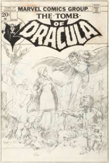 Barry Windsor-Smith Tomb of Dracula #8 Unpublished Cover Original Art (Marvel, 1973). An intense cover scene with -