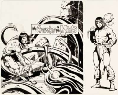 Neal Adams Studios (attributed) Conan the Barbarian: The Crawler in the Mists [Book and Record Set] #PR31 Unused C...