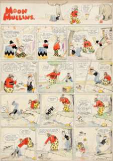 Frank Willard Moon Mullins Hand-Colored Sunday Comic Strip Original Art dated 8-3-24 (Chicago Tribune, 1924)....