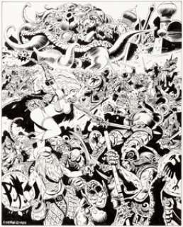 Frank Thorne Ghita: The Sword of Eros Portfolio Plate 5 Original Art (Blackthorne Publishing, 1985)....