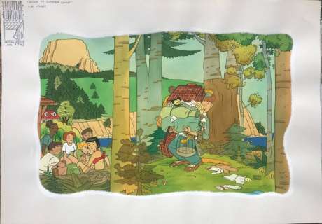 Torres, Daniel | Torres, Daniel - Original colour drawing - LA Times - Summer camp - (1995) | Catawiki