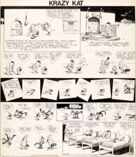 George Herriman Krazy Kat Sunday Comic Strip Original Art dated 1-21-23 (International Feature Service, 1923).... | Heritage