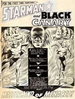  - Murphy Anderson Brave and the Bold #61 "Mastermind of Menaces!" Chapter 1 Starman and Black Canary Original Art Gr... (Total: 8 Original Art)