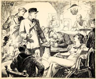 John R. Flanagan Collier‘s 5-12-34 "The Trail of Fu Manchu" Part 3 Illustration Original Art (Crowell ...