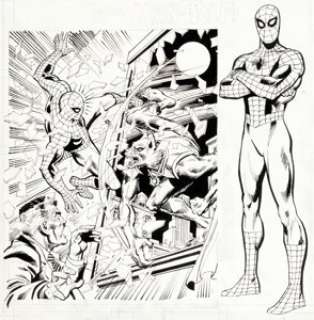 Rich Buckler Amazing Spider-Man: Mark of the Man-Wolf Unused Book & Record Re-Release Cover Original Art (Peter Pa...