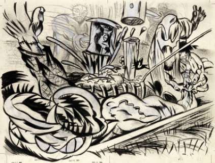 Gary Panter Driving A Stake Illustration Originale (1984)....