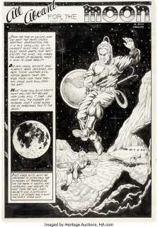 Murphy Anderson Rangers Comics#64 Complete 3-Page Story "All Aboard for the Moon" Original Art (Fiction House, 195... (Total: 6 Original Art)