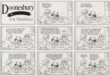 Garry Trudeau - Doonesbury Sunday Comic Strip Original Art dated 7-21-85 (Universal Press Syndicate, 1985).