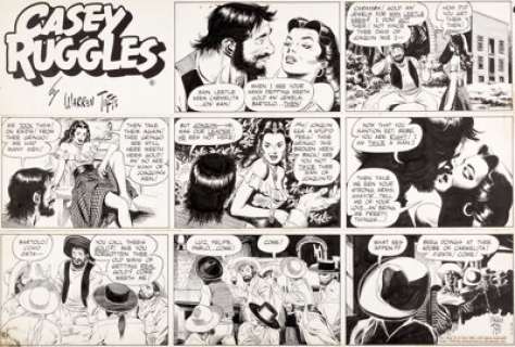 Warren Tufts - Casey Ruggles Sunday Comic Strip Original Art dated 4-12-53 (United Feature Syndicate, 1953).