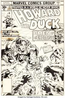 Gene Colan and Tom Palmer - Howard the Duck #13 Cover Original Art (Marvel, 1977).