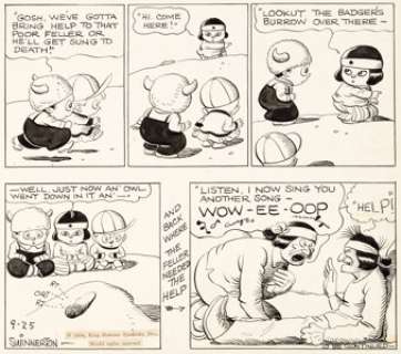 Swinnerton, James - James Swinnerton Canyon Kiddies Daily Comic Strip Original Art dated 9-25-36 (King Features Syndicate, 1936)....