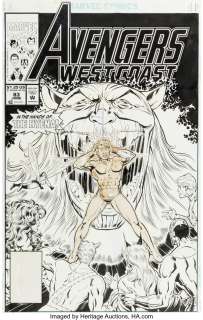 Trimpe, Herb - Herb Trimpe and Charles Barnett Avengers West Coast Vol 2 #83 Cover Original Art (Marvel, 1992)....