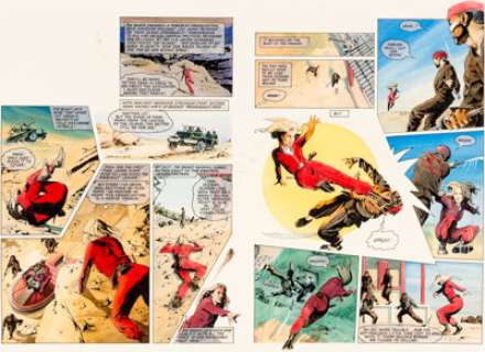 Bolton, John - John Bolton Look-In #15 Pages 24-25 Bionic Woman Original Art dated 4-8-78 (ITV, 1978)....