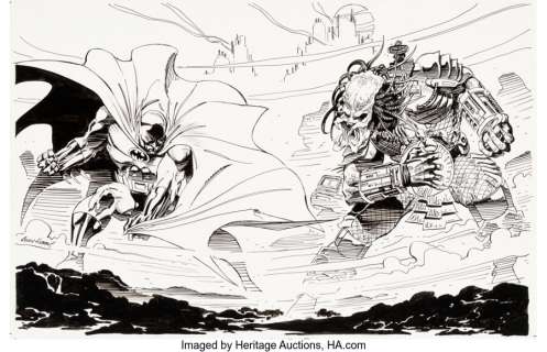 batman vs predator drawings