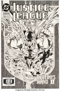 Jurgens, Dan - Dan Jurgens and Dick Giordano Justice League #73 Cover Original Art (DC, 1993)....