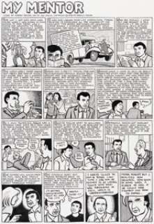 Sacco, Joe - Joe Sacco My Mentor Complete 1-Page Harvey Pekar Story Original Art (The Village Voice, 1993)....