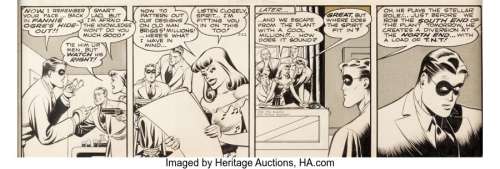Cole, Jack - Will Eisner and Jack Cole The Spirit Daily Comic Strip Original Art dated 7-22-42 (Register & Tribune Syndicate, 1...