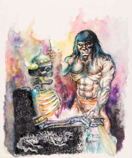 Jackson, Jack | Jack "Jaxon" Jackson Conan the Cimmerian Painting with Inscription to Richard Corben Original Art (1971).... | Heritage