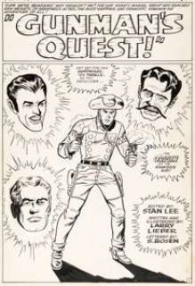 Lieber, Larry - Larry Lieber The Rawhide Kid #45 Splash Page 1 Origin Story Original Art (Marvel, 1965)....