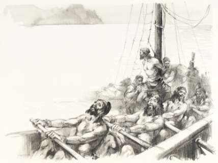 Vicente Badalona Ballestar Homero Iliada Odisea Rapsodia XII Illustration 158 Original Art (Circulo de Lectores, 1...