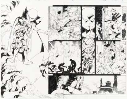 Joe Madureira and John Dell - The Uncanny X-Men #336 Double Page Spread 5-6 Original Art (Marvel, 1996)....