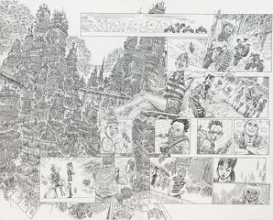 James Stokoe - Batman: The Joker War Zone #1 "Clown Hunt" Double Page Spread 1-2 Original Art (DC, 2020). (Total: 2 Items)