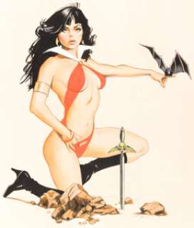 Jim Silke - Vampirella Pin-Up Painting Original Art (2000). | Heritage